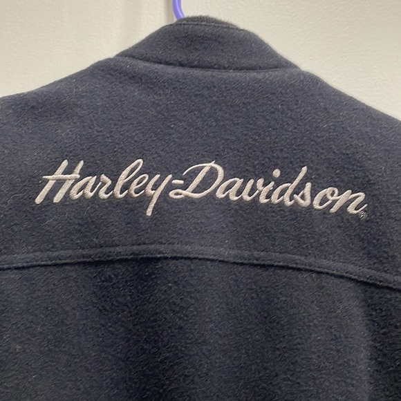Harley Davidson Women’s Wool Bomber Jacket Black Size Small Full Zip - Picture 3 of 12